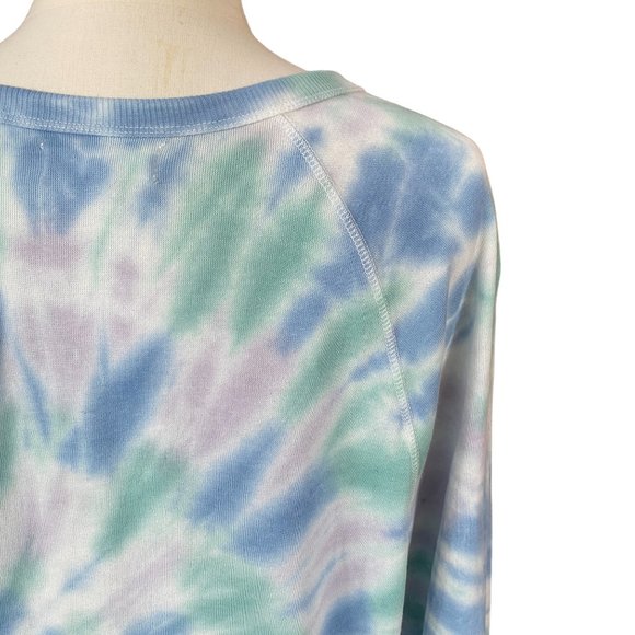 Grayson Threads Multicolor Tie Dye Embroidered Be Happy Lightweight Sweatshirt-M - Picture 8 of 13